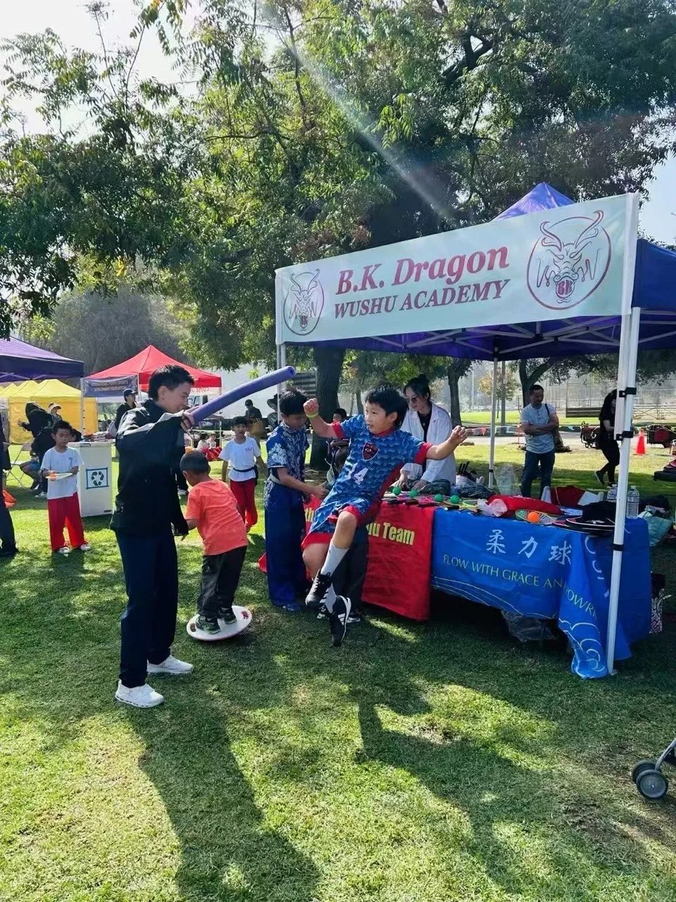 A Black Dragon Martial Arts demonstration at the festival market.