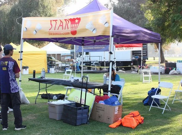 The Star Badminton Academy booth at the festival market.